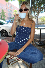 Jinx Polka Dot Open-Back Top