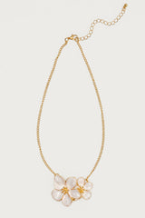 Double Flower Pendant Necklace