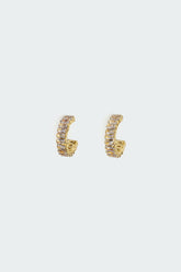 Rhinestone Hoop Stud Earrings