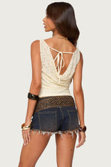 Aysha Lace Cowl Neck Top