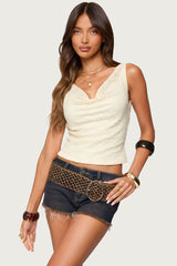 Aysha Lace Cowl Neck Top