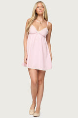 Danira Pinstripe Babydoll Mini Dress