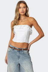 Litsa Ruffled Linen Look Corset