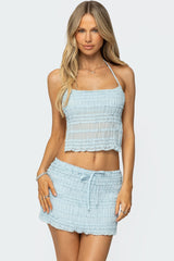 Mari Backless Ruffle Chiffon Top