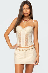 Avena Linen Look Lacey Corset