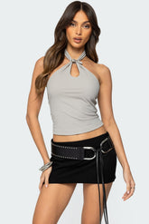 Alizee Belt Detail Halter Top