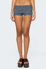 Reagan Striped Ribbed Micro Shorts