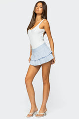 Kayla Ruffled Eyelet Mini Skort