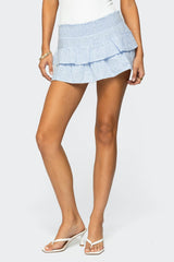 Kayla Ruffled Eyelet Mini Skort