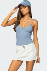 Teaghan V Neck Fitted Bodysuit