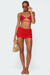 Leola Ladder Knit Mini Skirt