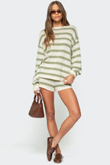 Amaris Striped Knit Shorts