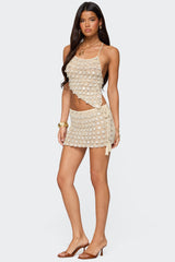 Alora Iridescent Crochet Mini Skirt