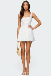 Reina Embroidered Cotton Mini Dress