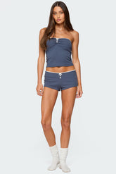 Isela Contrast Pointelle Shorts