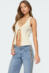Verona Split Front Knit Top