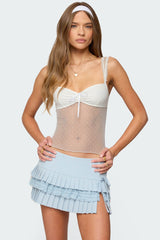 Dotted Sheer Mesh Top