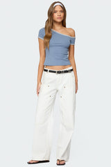 Lorna Contrast Off Shoulder Top