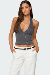 Sakura Grommet Halter Top