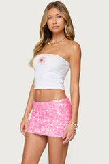 Luli Beaded Flower Tube Top