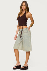 Kez Belted Knit Halter Top