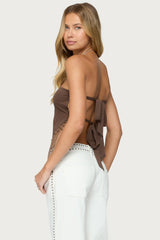 Backless Sheer Mesh Strapless Top