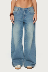 Graphic Vintage Washed Low Rise Jeans