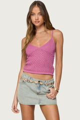 Frankey Sparkly Textured Knit Tank Top