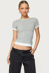 Julietta Contrast Layered T Shirt