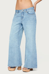 Petite Low Rise Wide Leg Jeans