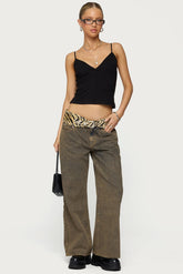 Petite Zahra Mud Wash Low Rise Jeans