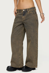 Petite Zahra Mud Wash Low Rise Jeans