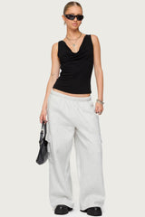 Petite Wide Leg Cargo Sweatpants