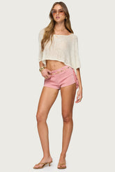 Sapir Fringe Faux Suede Shorts