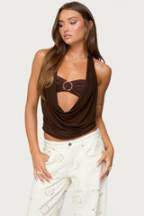 Issey Layered Bra Cowl Neck Top