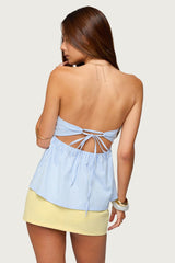 Maddie Strapless Striped Babydoll Top