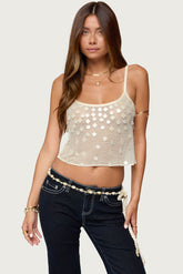 Onya Iridescent Sheer Knit Top