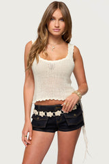 Aurelle Open Knit Tank Top