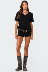 Margie Low Rise Denim Micro Shorts