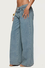 Stitch & Pleat Low Rise Jeans
