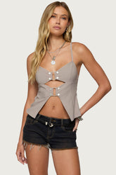 Shay Split Front Buckle Tank Top