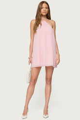 Emeline Backless Halter Mini Dress