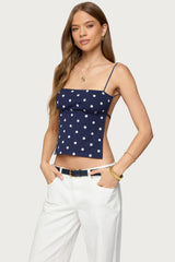 Jinx Polka Dot Open-Back Top
