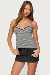 Orietta Striped Babydoll Top