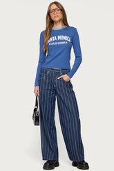 Kyler Pinstripe Low Rise Jeans