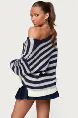 Eugenie Oversized Striped Knit Sweater