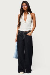 Karah Belt Low Rise Jeans