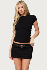 Oliana Ribbed Boat Neck T Shirt