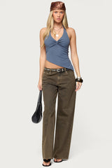 Susanna Asymmetric Twist Halter Top