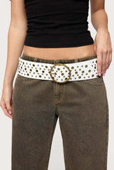 Stud & Grommet Faux Leather Belt
